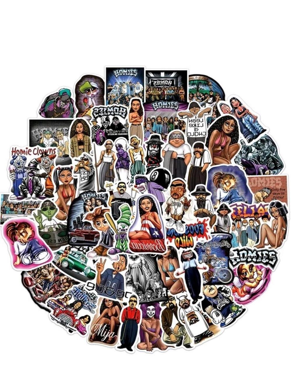 Homies Stickers 100 Pack Homies Laptop Decals Gift Toddlers Teens Girls Cute
